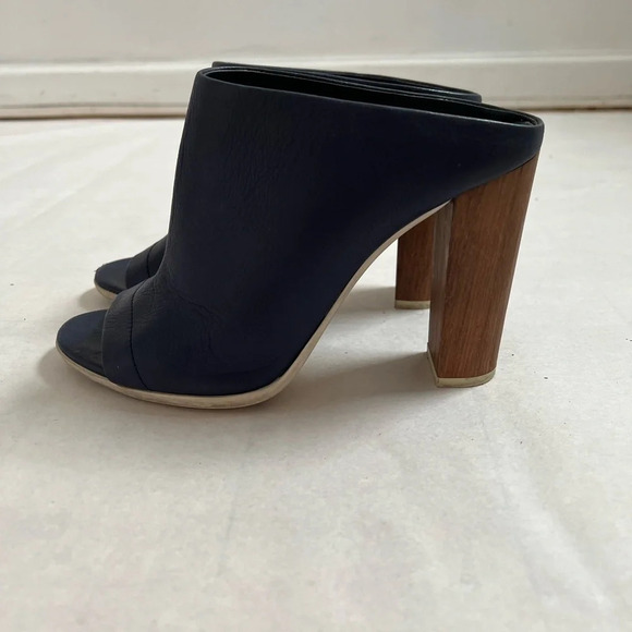 VINCE PEEP TOE ANKLE BOOT SLIP ON WOMENS 9 US M BLUE HIGH HEEL EUC - Picture 4 of 8